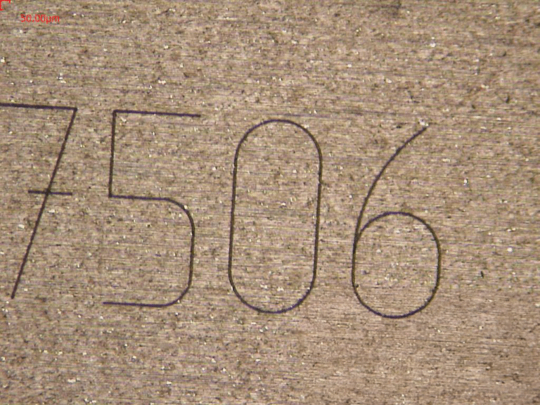 Laser marked number